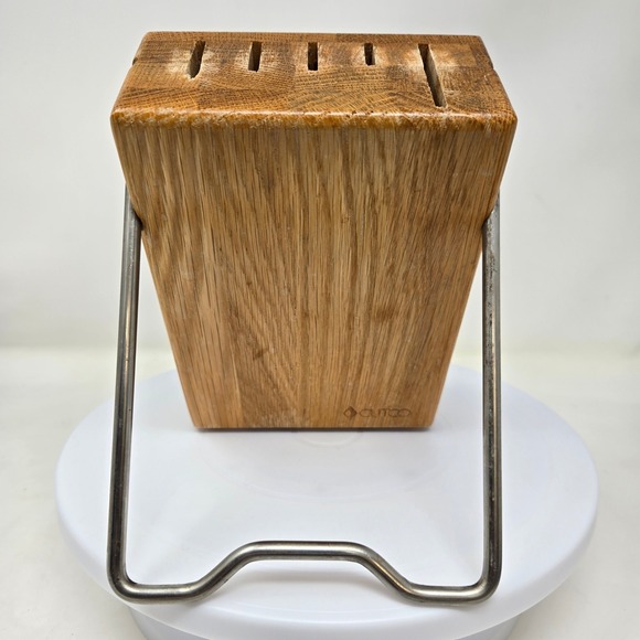 Cutco Other - Cutco Oak Wood Knife Block 5 Slot Kitchen Cutlery Storage Holder with Wire Stand
